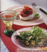 Фото к рецепту: Закуска с моцареллой и жареными помидорами